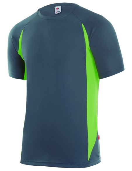 CAMISETA TECNICA BICOLOR M/C. GRIS/VERDE LIMA TALLA S-3XL